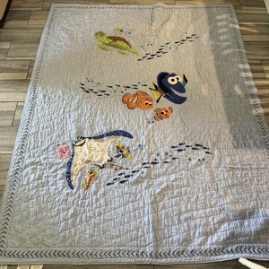 Pottery Barn Kids Disney & Pixar Finding Nemo Embroidered Twin Quilt Blanket