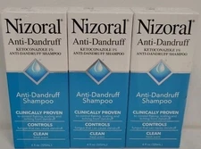 3 - Nizoral Anti Dandruff Shampoo CLEAN Fresh Scent 4 oz EXP 08/2026