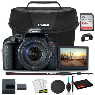 Canon EOS Rebel T7i DSLR Camera with 18-135mm Lens (1894C003) +  Canon EOS Bag +
