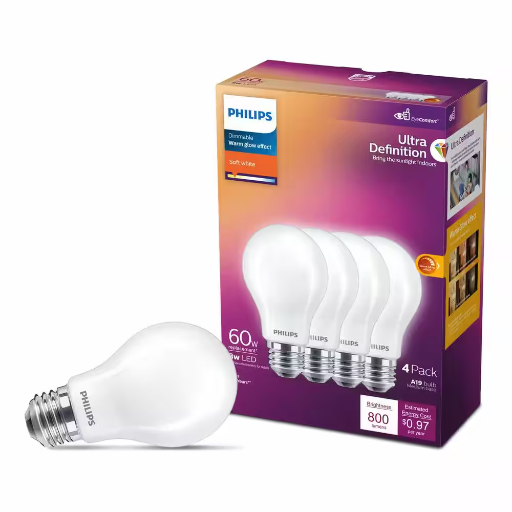 60-Watt Equivalent A19 Ultra Definition Dimmable E26 LED Light Bulb Eyecomfort S