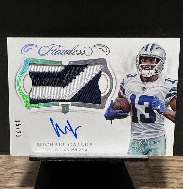 2020 Panini Flawless Michael Gallup Rookie Patch Auto /20 RPA RC Cowboys