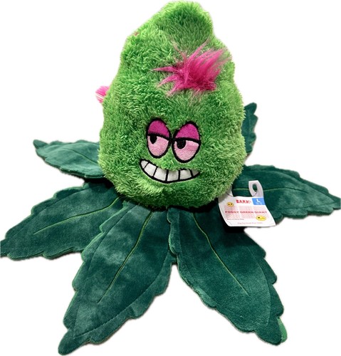 NWT Bark Box April 420 XL Foggy Green Giant Dog Toy Weed Bud Leaf Crinkle Nug - Picture 1 of 10