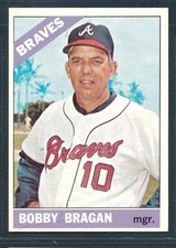 1966 Topps #476 BOBBY BRAGAN Semi-High #, Atlanta Braves ~ EX
