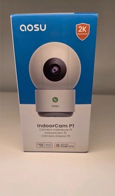 AOSU Indoor Cam P1 Pro Security Camera - 2K 360°  White  NEW D