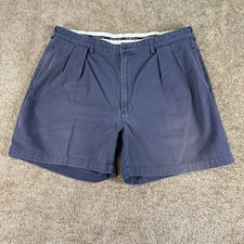 VINTAGE Polo Ralph Lauren Chino Shorts Mens 36” Blue Cotton Khaki Pleated 90s