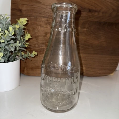 vintage one-pint glass milk bottle from the Western Maryland Dairy.