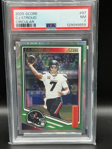 2025 Panini Score Circular 🔥CJ Stroud Circular # /299 Texans PSA 7