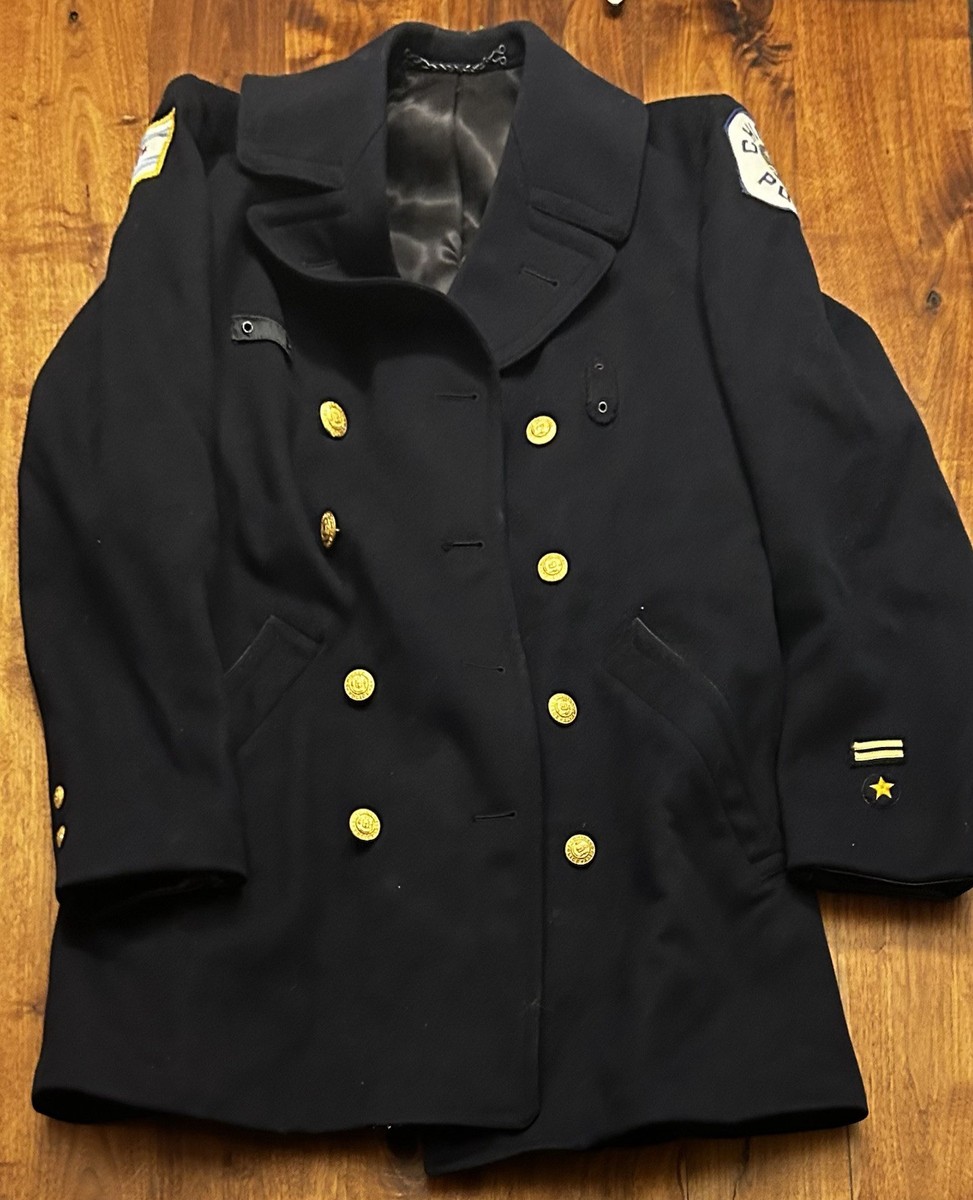 Chicago Police Mens Kale Raeford Wool Dark Blue Uniform Jacket Coat