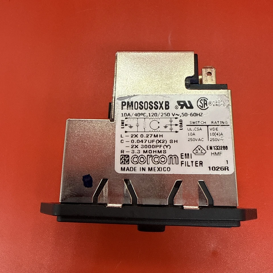 CORCOM PM0S0SSXB AC Power Entry Module 10A 250v Fuse Verticle Mount - Image 2 of 4