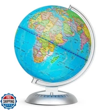 Little Experimenter 8” Illuminated Globes for Kids - Light Up World Globe Wit