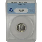 1941 S Mercury Dime MS 65 FSB ANACS Silver Uncirculated SKU:I23100
