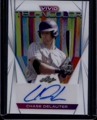 2022 Leaf Vivid #T-CDL Chase DeLauter Technicolor White Autographs #/25