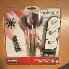 Unicorn Steel 400 Nickel Chrome Plated Steel Tip Dart 24 Piece Set
