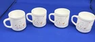 Set Of 4 Vintage Milk Glass Country Goose Duck Coffee Mug Cup Arcopal France