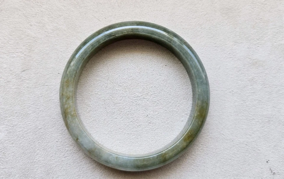 Brazalete Birmania Certificado 57 mm Plano Rojo Marrón Verde Jadeíta 翡翠 手镯 Foto 4 de 4