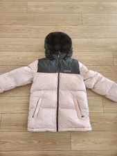 mont-bell pink x black down coat kids 160