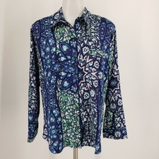 New Victoria Secret Blue Floral Print Button Front Pajama Top S Silky Polyester