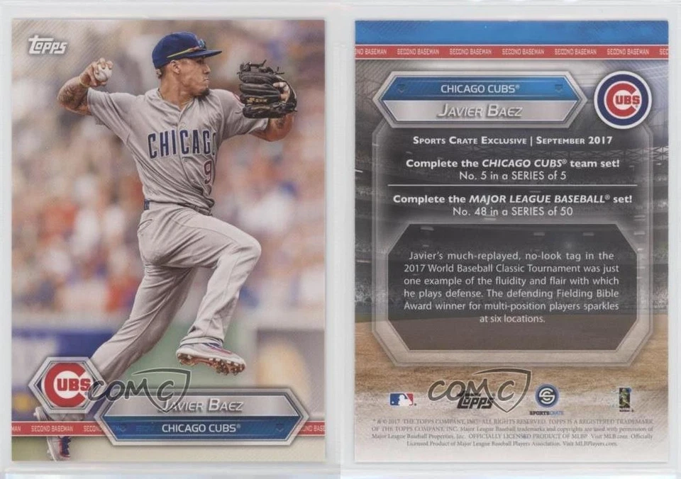 2017 Topps Sports Crate September Javier Baez #48 - Image 3 of 3