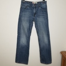 Boys Levis 505 Straight Blue Jeans Size 12 Regular 26 x 26 Denim Pants FLAW