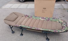Carp Fishing Bedchair Large 208cm 6 Leg Camo Padded Fleece Flat Bed Camping