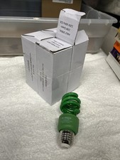 Lot Of 4 13W Half Spiral Energy Saving Fluorescent CFL Light 120V 60HZ E26 Green
