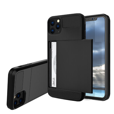 for iPhone 11 11Pro 11Pro Max Wallet With Case Credit Card Holder ID Slot Pocket