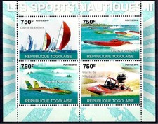 Togo 2010 Nautical Sport Racing Sailing Hydroplane Boats Transport sheet MNH