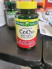 Spring Valley Rapid-Release CoQ10 Dietary Supplement Softgels, 200mg, 60 Count