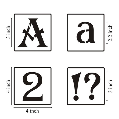 3 Inch Alphabet Letter Stencils for Painting - 70 Pack Letter and Number Sten... - 第 6/7 張圖片