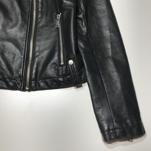 Black Rivet Jacket Womens Size Small Faux Leather Full Zip Moto Style Casual - Picture 4 of 13