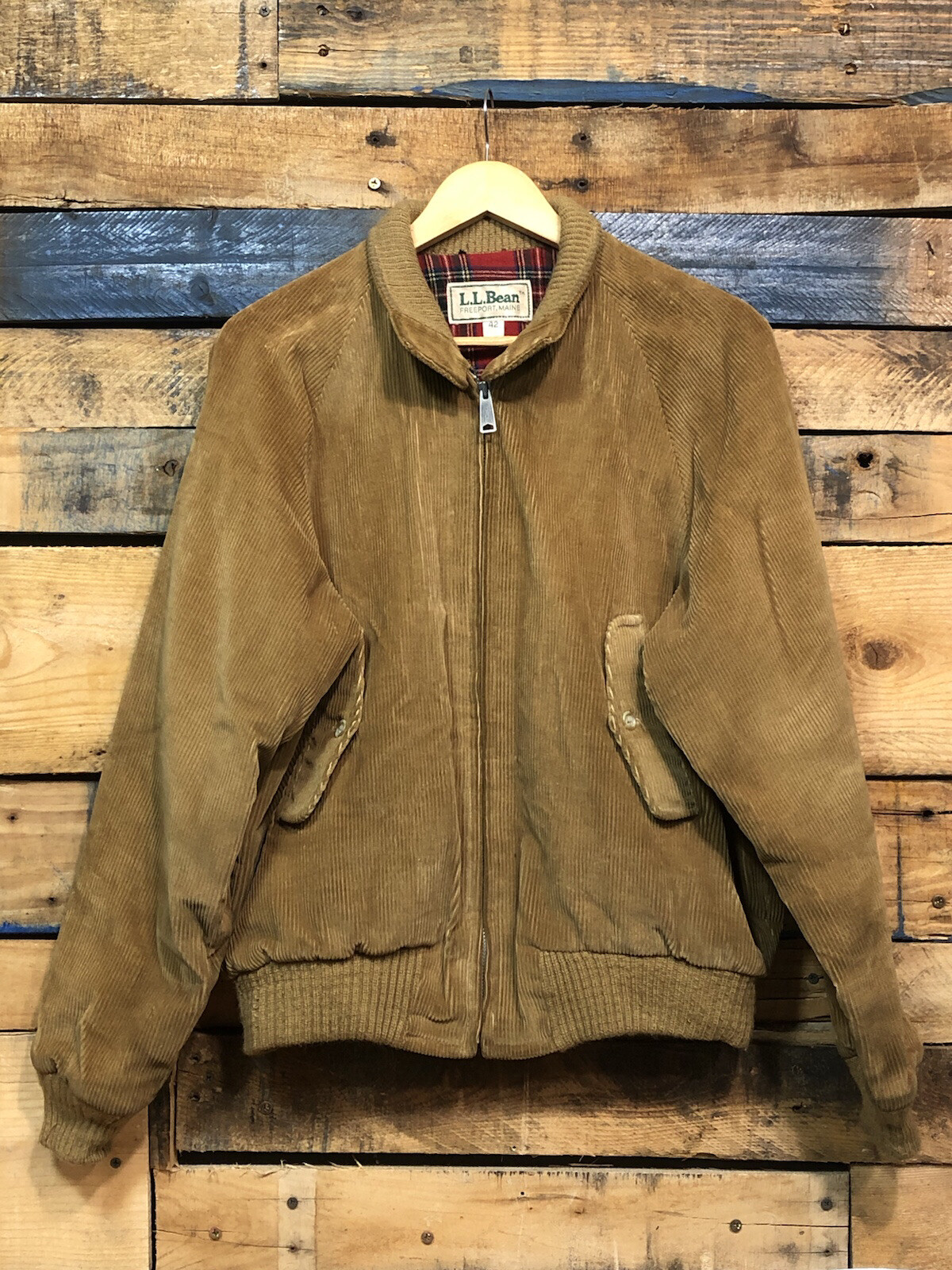 Vintage Corduroy Bomber Jacket LL Bean Men's 42 Brow… Gem