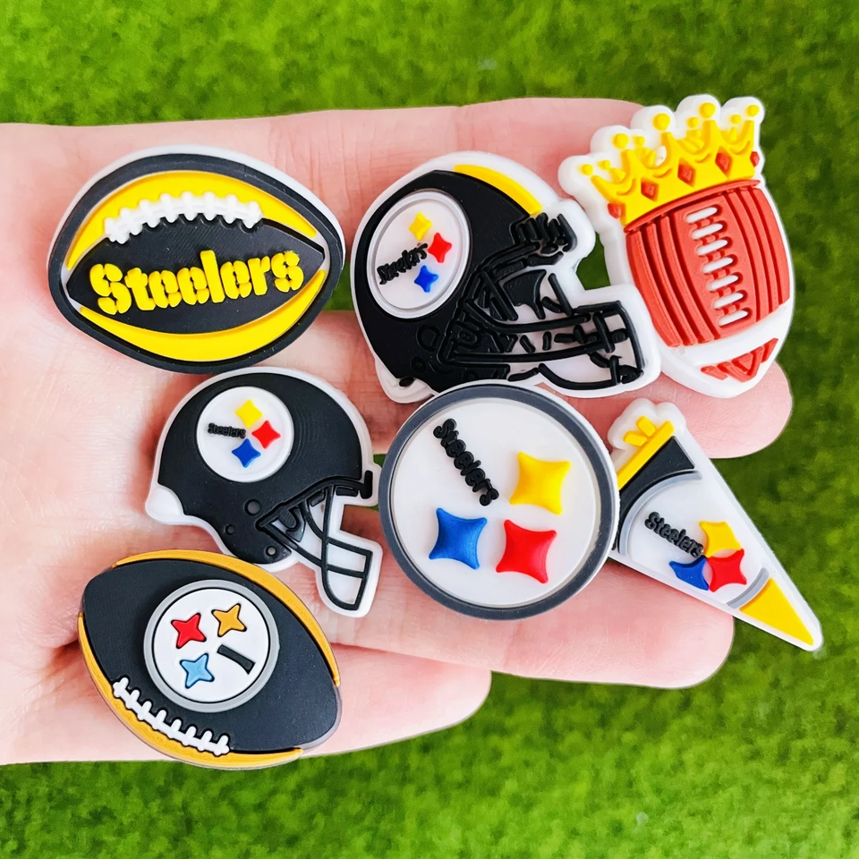 PICK YOUR NFL FOOTBALL TEAM JIBBITZ SHOE CHARMS FOR CROCS CLOGS SLIDES