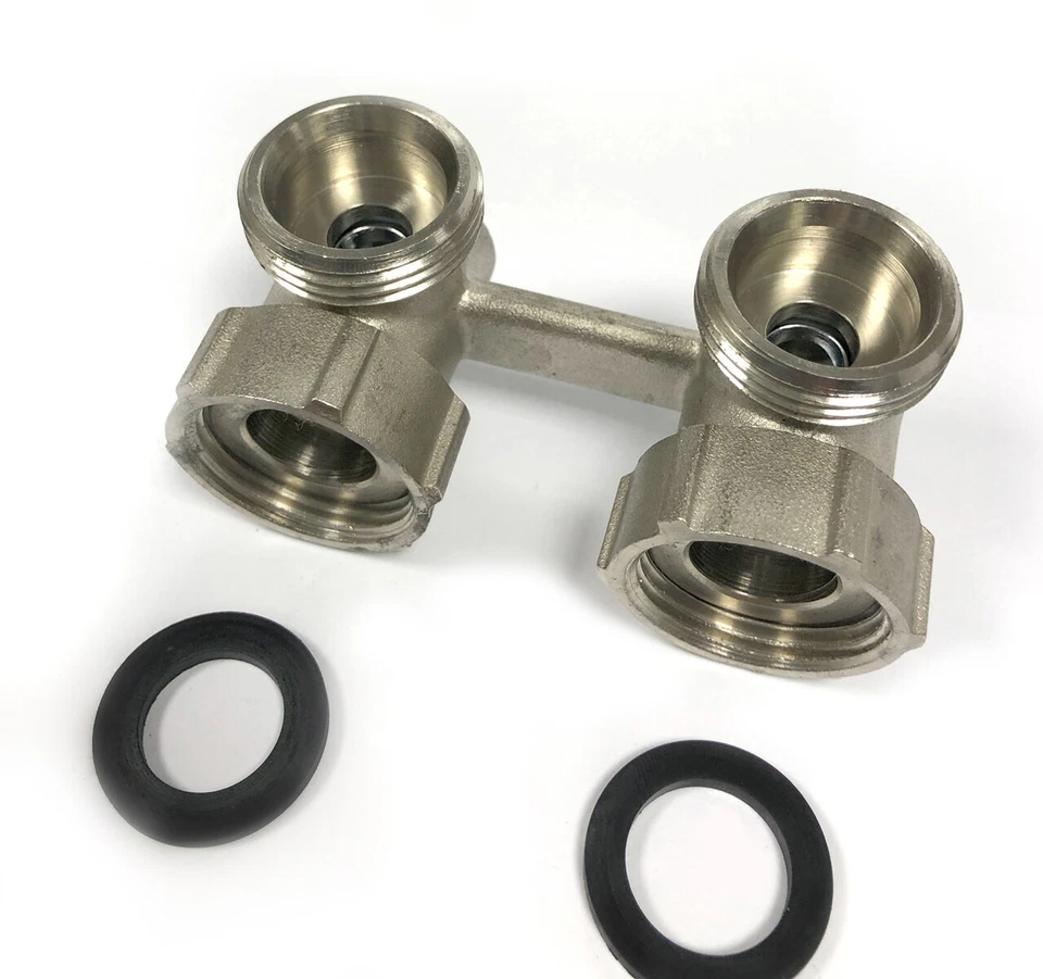 Hahnblock Durchgang Eck 3/4" AG x 1/2" Eurokonus Heizkörper Anschluss - Bild 4 von 4