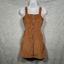 Hollister Corduroy Dress Womens Small Brown Preppy Dark Academia Mini Overall