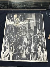 VON PHYSTER AMERICAN WPA VINTAGE Angle ILLUSTRATION LITHOGRAPH SIGNED PRINT 1/50