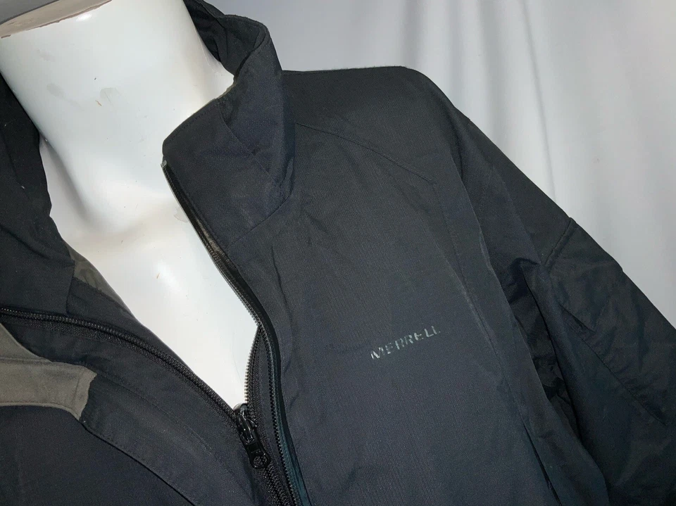 Chaqueta Abrigo Impermeable Merrell OptiShell XL Hombres Negro Nylon Como Nueva YGI K0-328 Foto 3 de 4