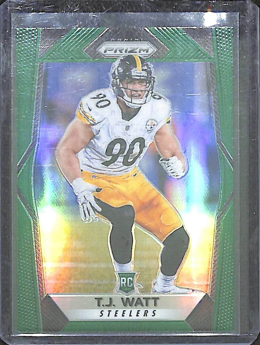 2017 Panini Prizm Football Green Prizm Rookie #216 T.J. Watt