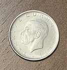 1976 Turkey 1 Lira , Circulated Foreign / World Coin, Km 889a.2, Free Shipping!