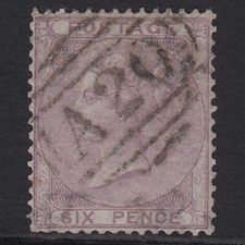 S25_16 GB QV 1856 6d PALE LILAC SG70-J70 GU WICKHAM MARKET A20 REPERFED