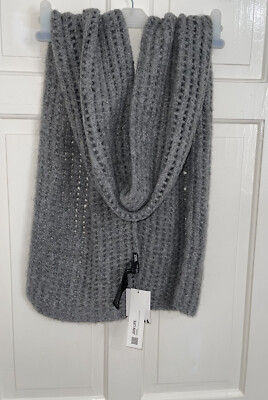 ZARA GREY CHUNKY SOFT WOOL BLEND KNIT SCARF SIZE M BNWT