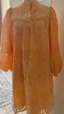Universal Threads Eyelet Dress Light Orange 3/4 Puff Sleeve Size XS NWT