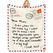 Throw Blankets Anniversary Birthday Gift for Mom from Daughter Son, Dear Mom ...