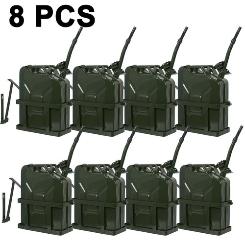 2pcs Green Jerry Can Tank W/ Holder Steel 5Gallon 20L Army Backup Military 254470467170