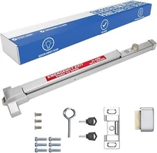 FORTSTRONG Panic Bar Exit Device with Alarm– UL Certified, Easy Install (Silver)