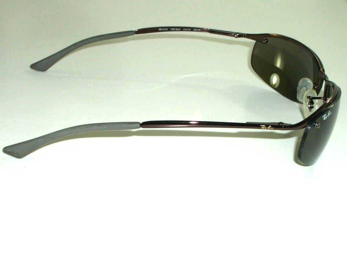 RAY BAN RB3179 TOP BAR 014/73 BROWNISH OLIVE RIMLESS FLEX HINGE