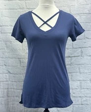 Koala Bay T-Shirt Navy Blue Size M Fits 10 Crossover Strap Chest Casual Top