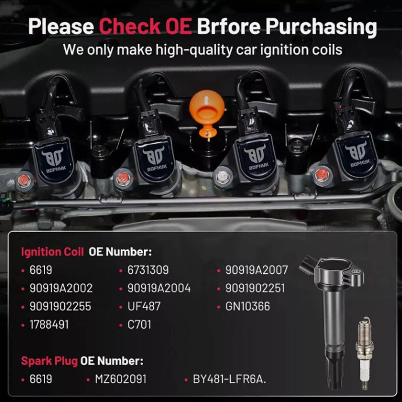 6X Ignition Coil +6x Spark Plug For 2007-2017 Toyota Avalon Camry 3.5L-V6 UF487 - Image 2 of 4