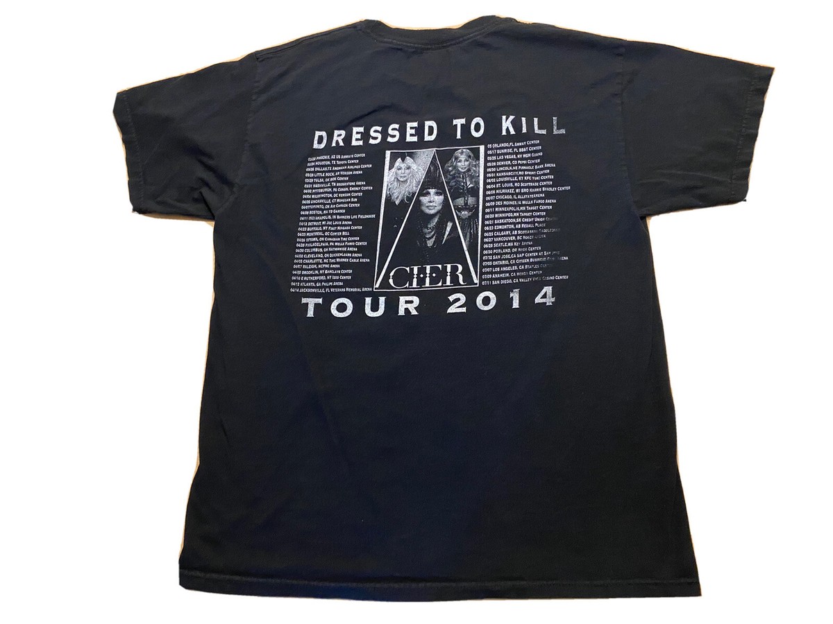 NEW Cher Dressed To Kill 2014 Concert Tour T- Shirt Pat Benatar 
