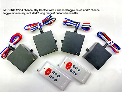12v 4ch dry contact 2ch on/off 2ch momentary 2 long range remote switch RS34P2