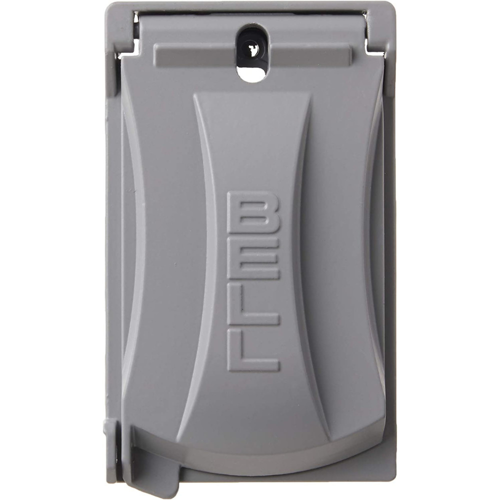 Outdoor Electrical Outlet Metal Cover Weatherproof Grey Plate Flip Lid